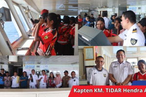 Kontingen Jamnas XII Kwarcab TTS Belajar Navigasi Langsung di Anjungan KM Tidar